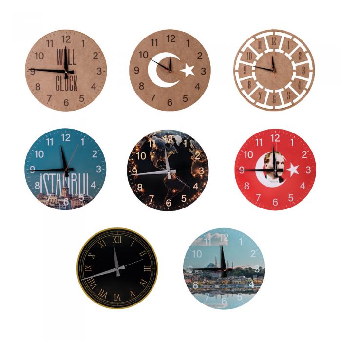 Ahşap Duvar Saati Ø 330 mm