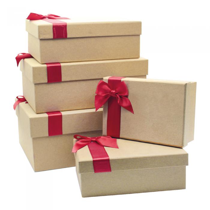 Saten Kurdeleli Kraft Hediye Kutusu ( 26 X 19 X 11 Cm )